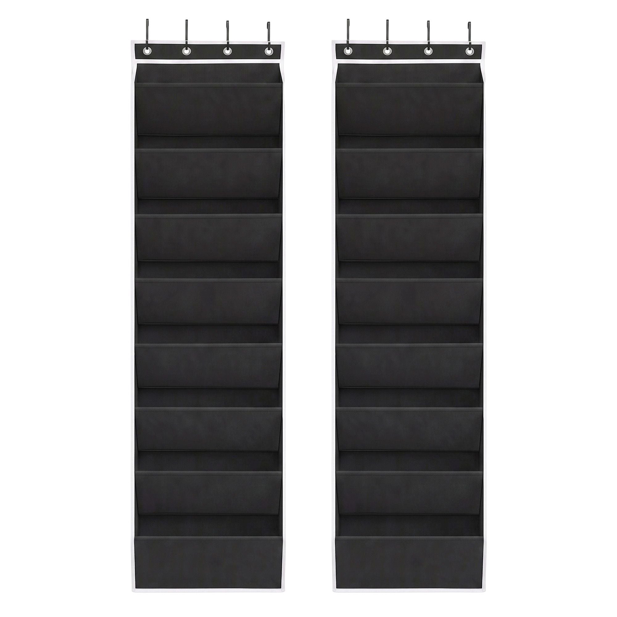 Artiss Over Door Shoe Organiser Storage X2 8-Tier Pantry Hanger Fabric Black Bedworld