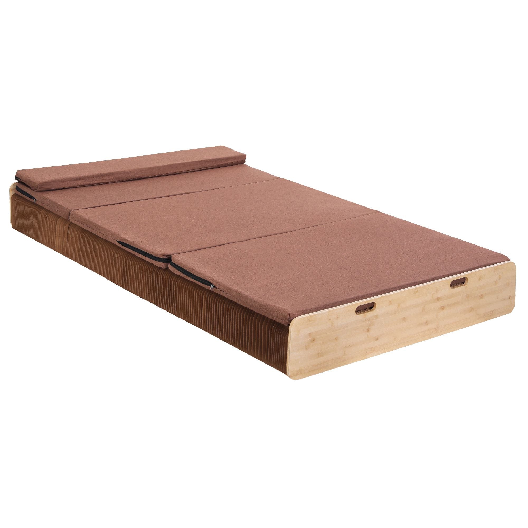 Artiss Folding Kraft Paper Bed Frame with Mattress and Pillow 300kg Capacity 200x120cm Bedworld