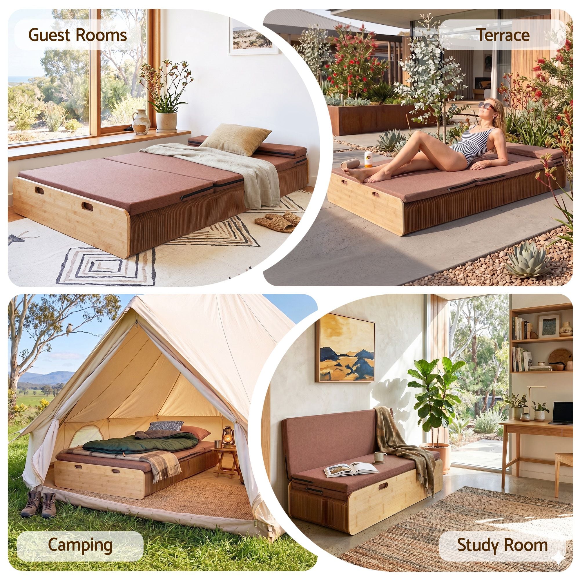 Artiss Folding Kraft Paper Bed Frame with Mattress and Pillow 300kg Capacity 200x120cm Bedworld