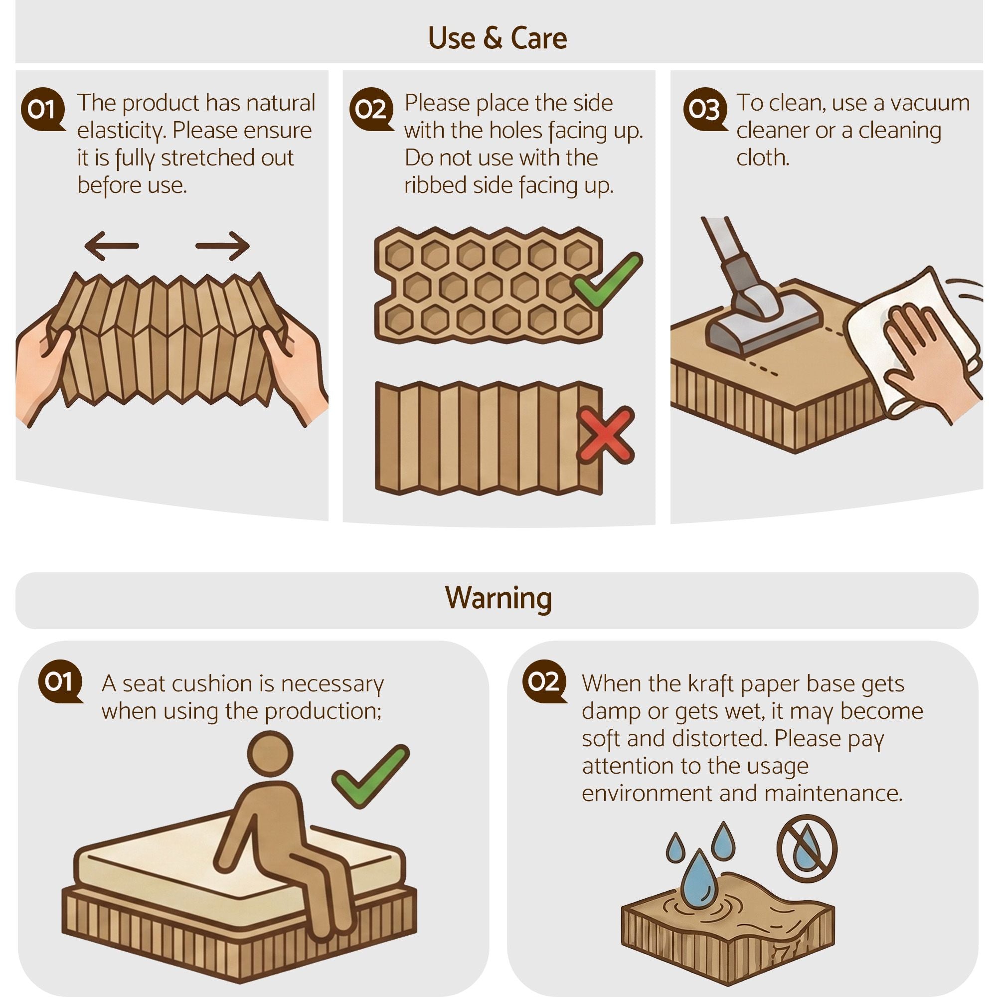 Artiss Folding Kraft Paper Bed Frame with Mattress and Pillow 300kg Capacity 200x120cm Bedworld