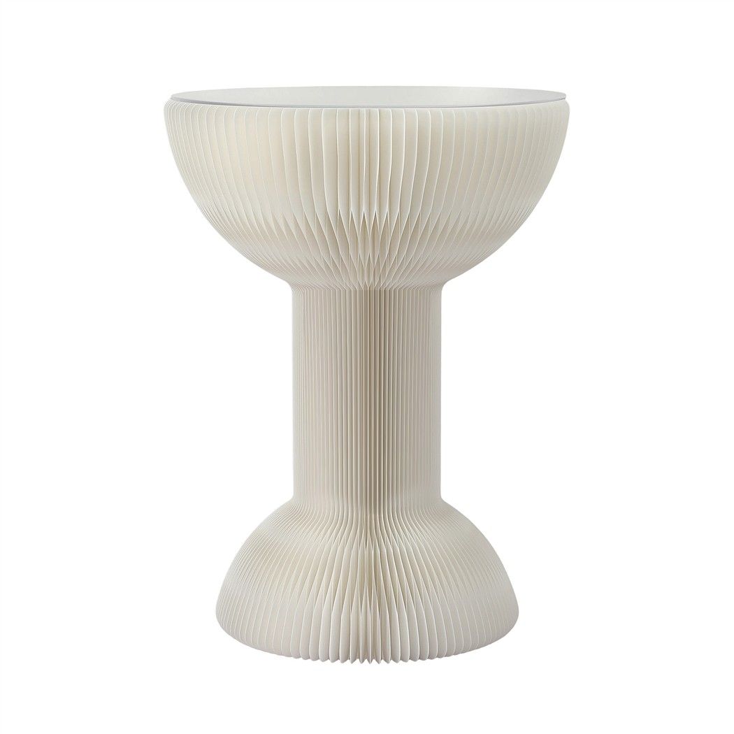 Artiss Paper End Table Honeycomb Coffee Table Foldable Round Bedside Side Table White 40x55cm Bedworld