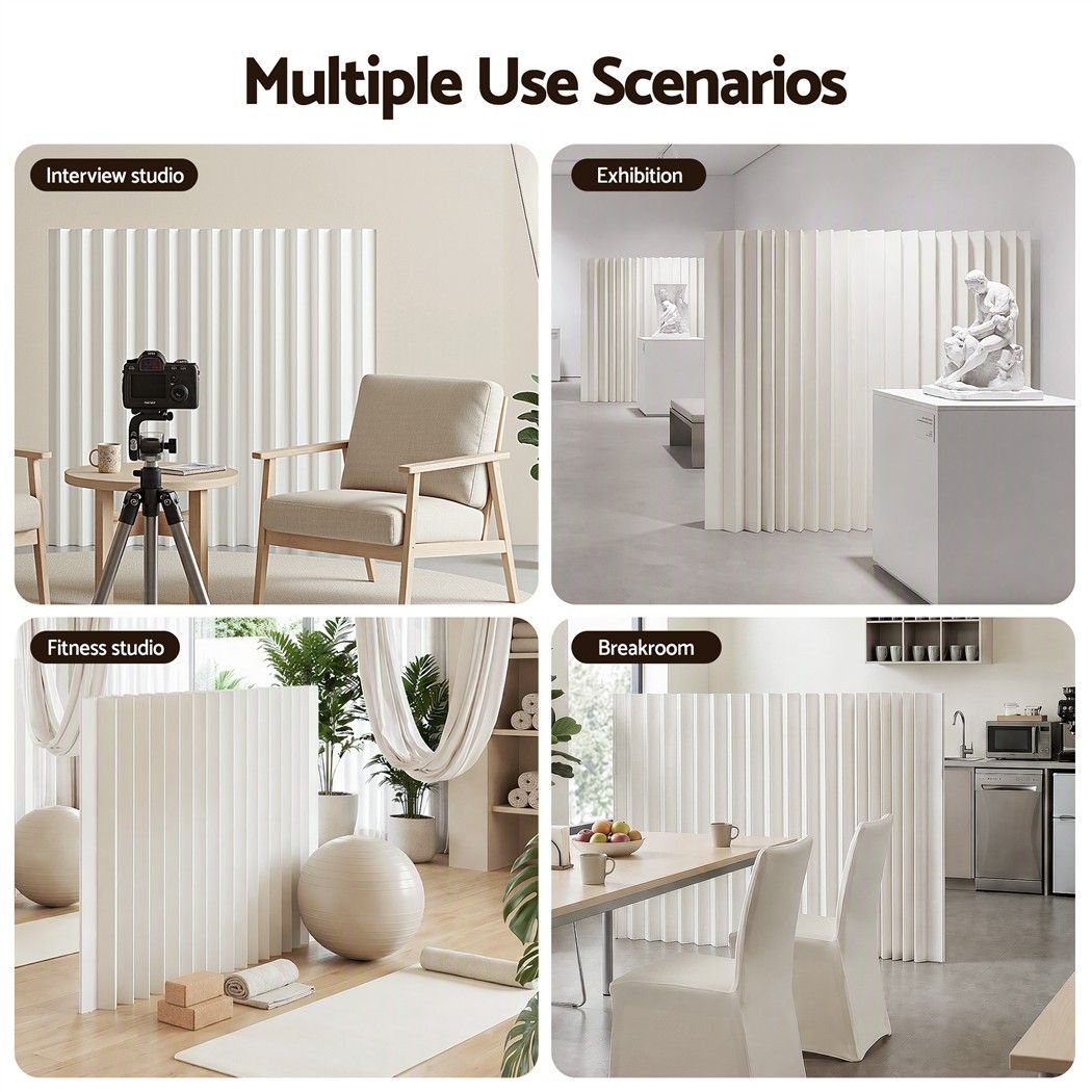 Artiss Paper Room Divider Folding Partition Screen Honeycomb Privacy Screen Freestanding 150cm White Bedworld