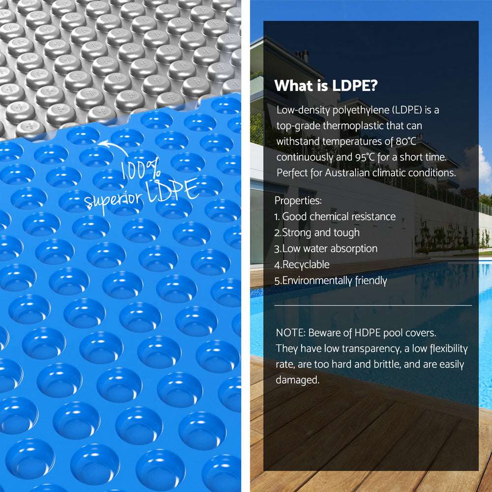 Aqua Buddy Pool Cover 600 Micron 11x6.2m w/ Roller 6.55m Swimming Pools Solar Blanket