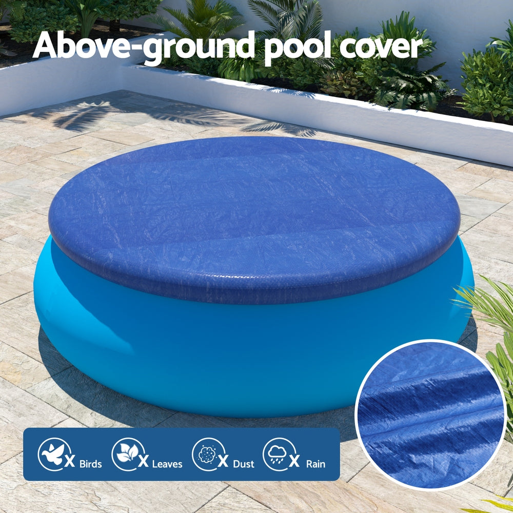 Aqua Buddy Pool Cover Fit 2.44m Round Above-ground Ring Swimming Pool Blanket Blue
