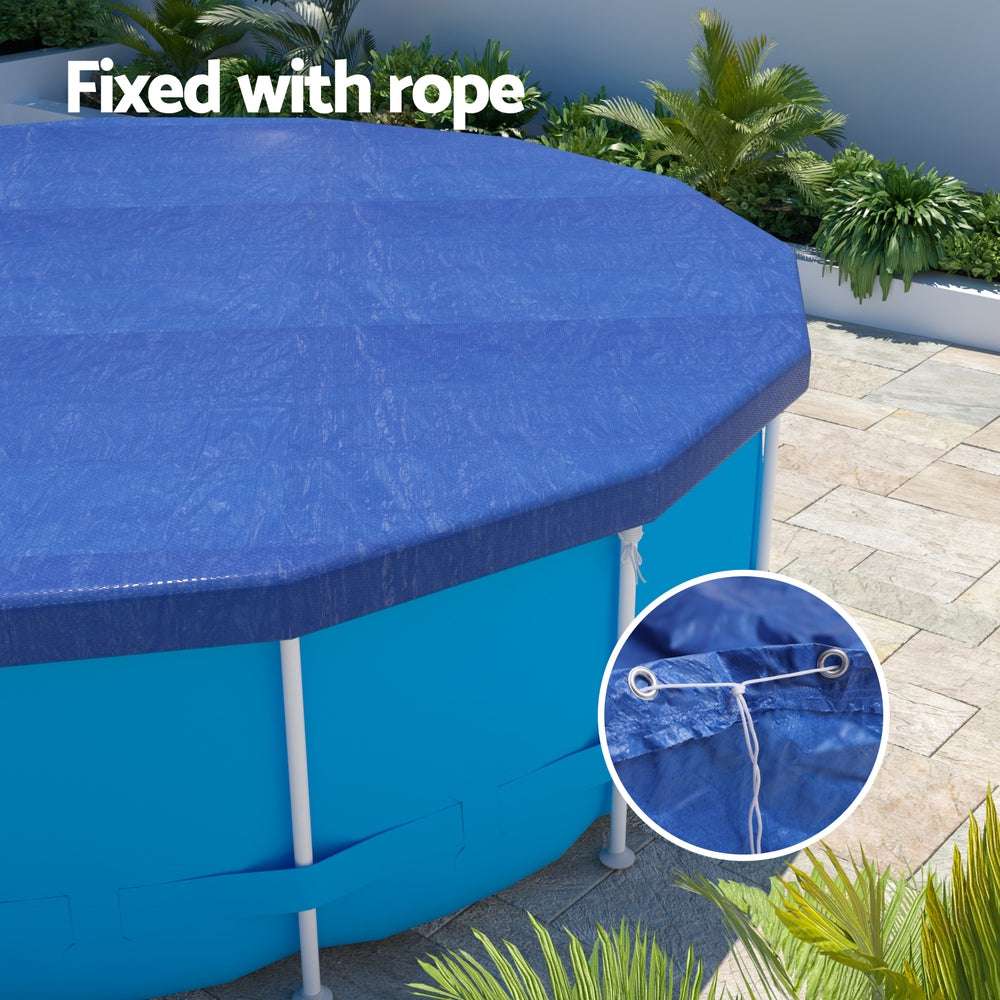 Aqua Buddy Pool Cover Fit 3.66m Round Above-ground Swimming Pool Blanket Blue