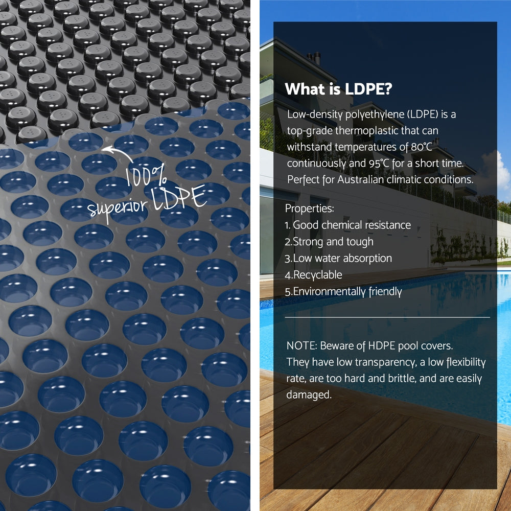 Aqua Buddy Pool Cover 600 Micron 6.5x3m Swimming Pool Solar Blanket Blue Black