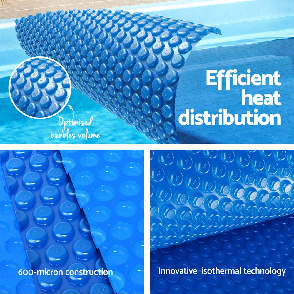 Aqua Buddy Pool Cover 600 Micron 6.5x3m w/ Roller 5.55m Swimming Pools Solar Blanket