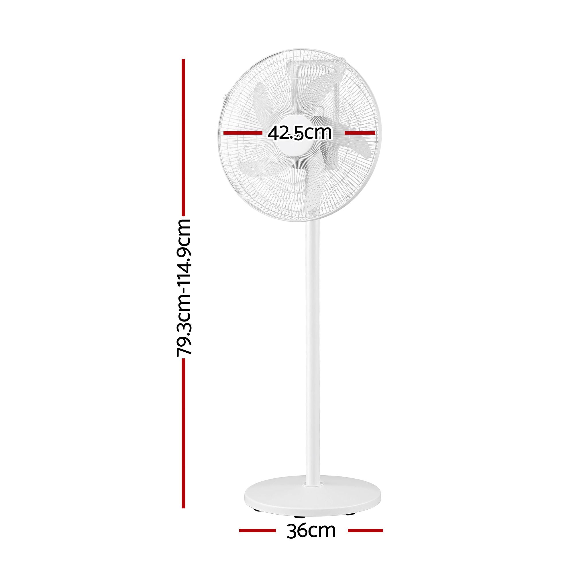 DEVANTI 16" 5-in-1 Rechargeable Fan for Pedestal Table Floor Wall Ceiling Bedworld