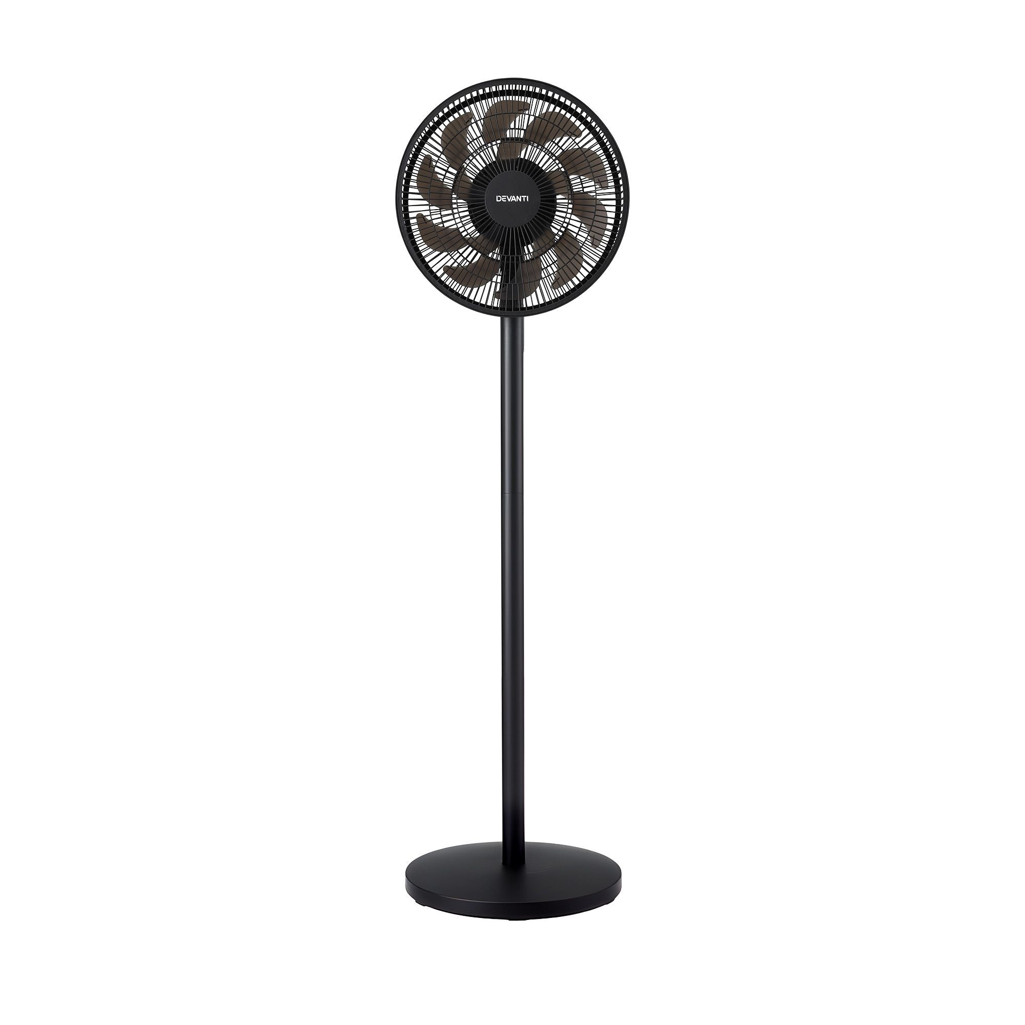 Devanti Pedestal Fan with Remote, 7 Speeds 3 Heights DC Motor, Black Bedworld