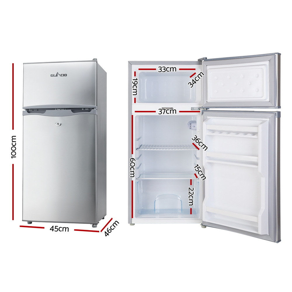Glacio 100L Portable Fridge Freezer Bar Upright 12V/24V/240V Camping Caravan