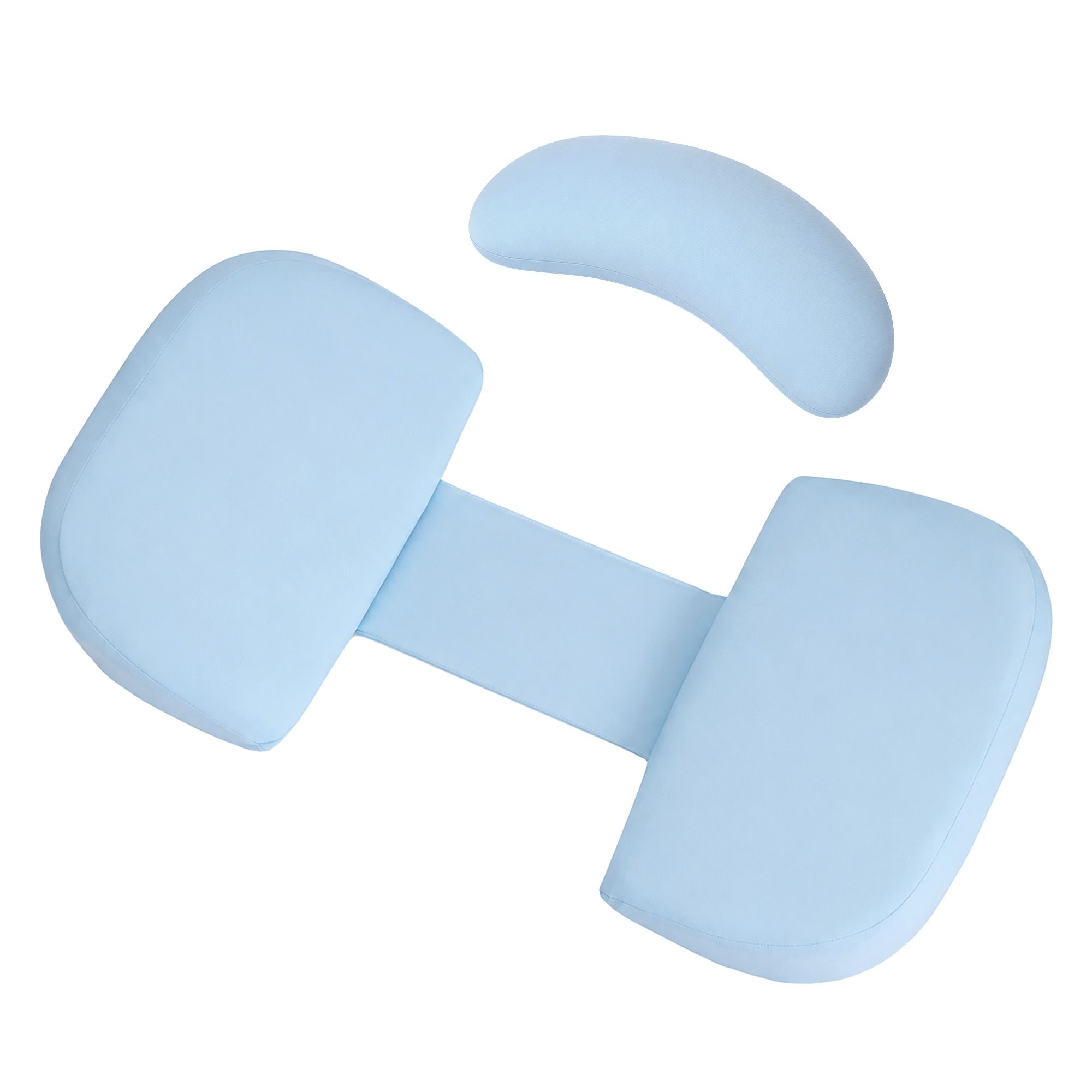 Giselle Bedding Memory Foam Pregnancy Pillow Adjustable with Concave Curve Design, Support for Back, Belly, and Hips, Blue Bedworld