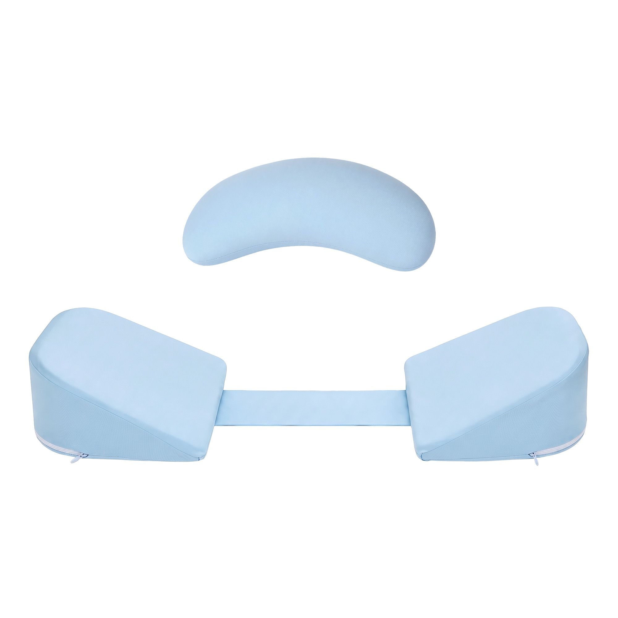 Giselle Bedding Memory Foam Pregnancy Pillow Adjustable with Concave Curve Design, Support for Back, Belly, and Hips, Blue Bedworld