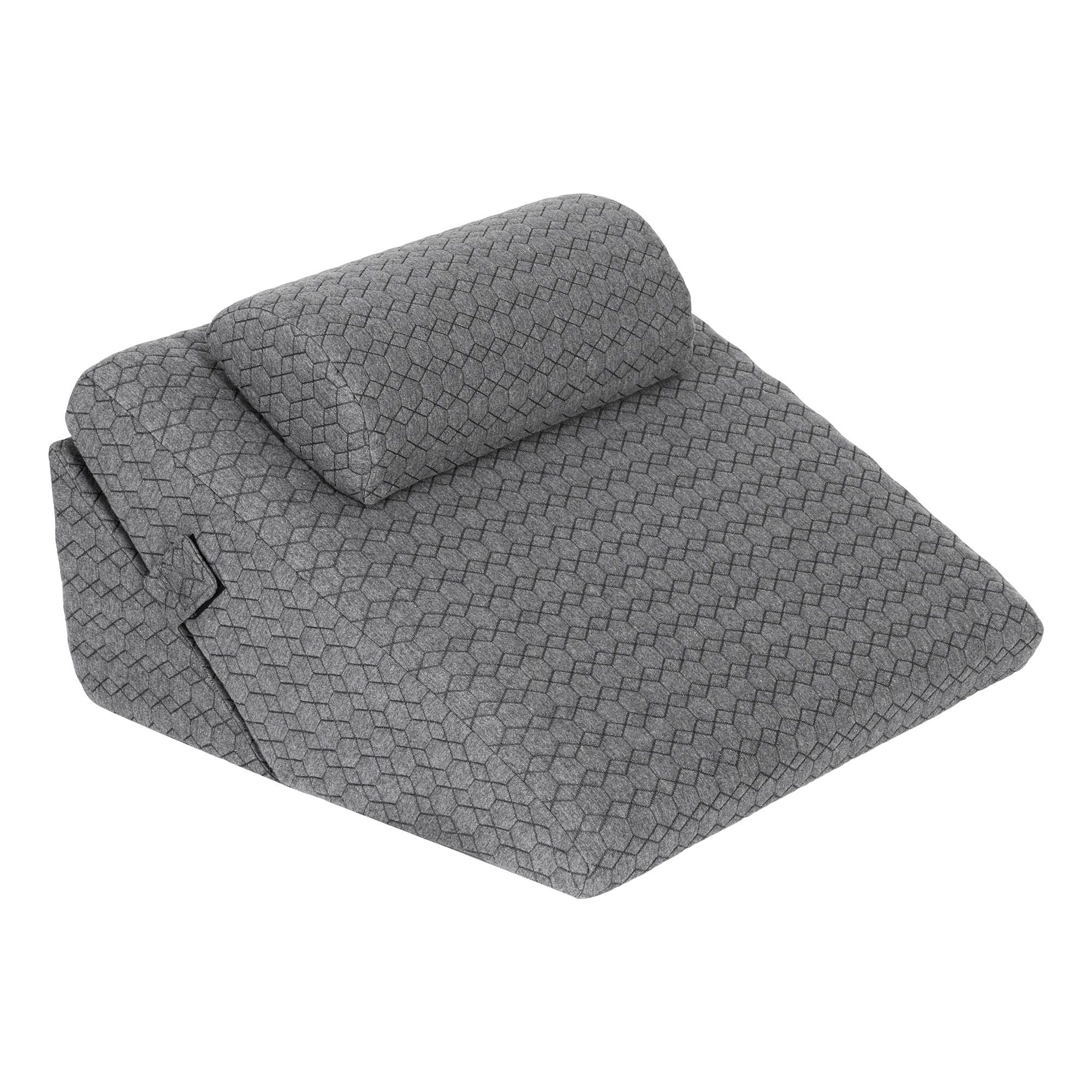 Giselle Bed Wedge Pillow for Headboard, Egg Gel Solves Night Sweats, Triangle Pillow for Reading & Sleeping, Adjustable Back & Neck Support, 30D Foam Bedworld