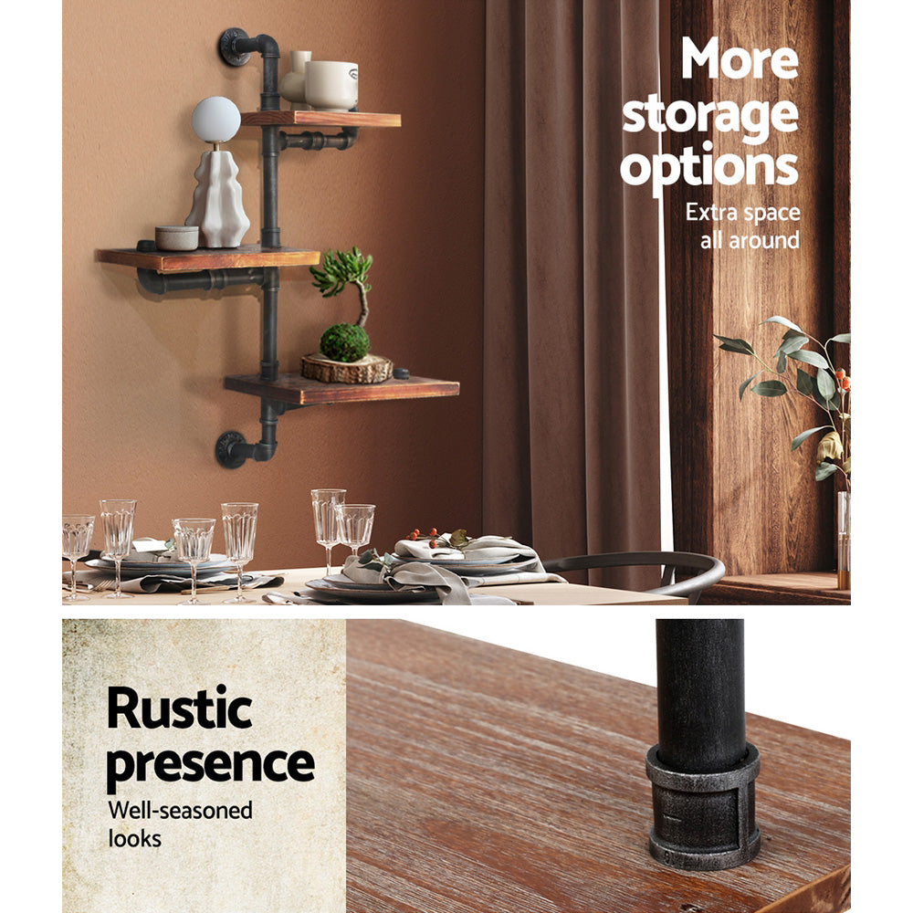 Artiss Floating DIY Pipe Shelf 3 Tiers - IVAN Bedworld