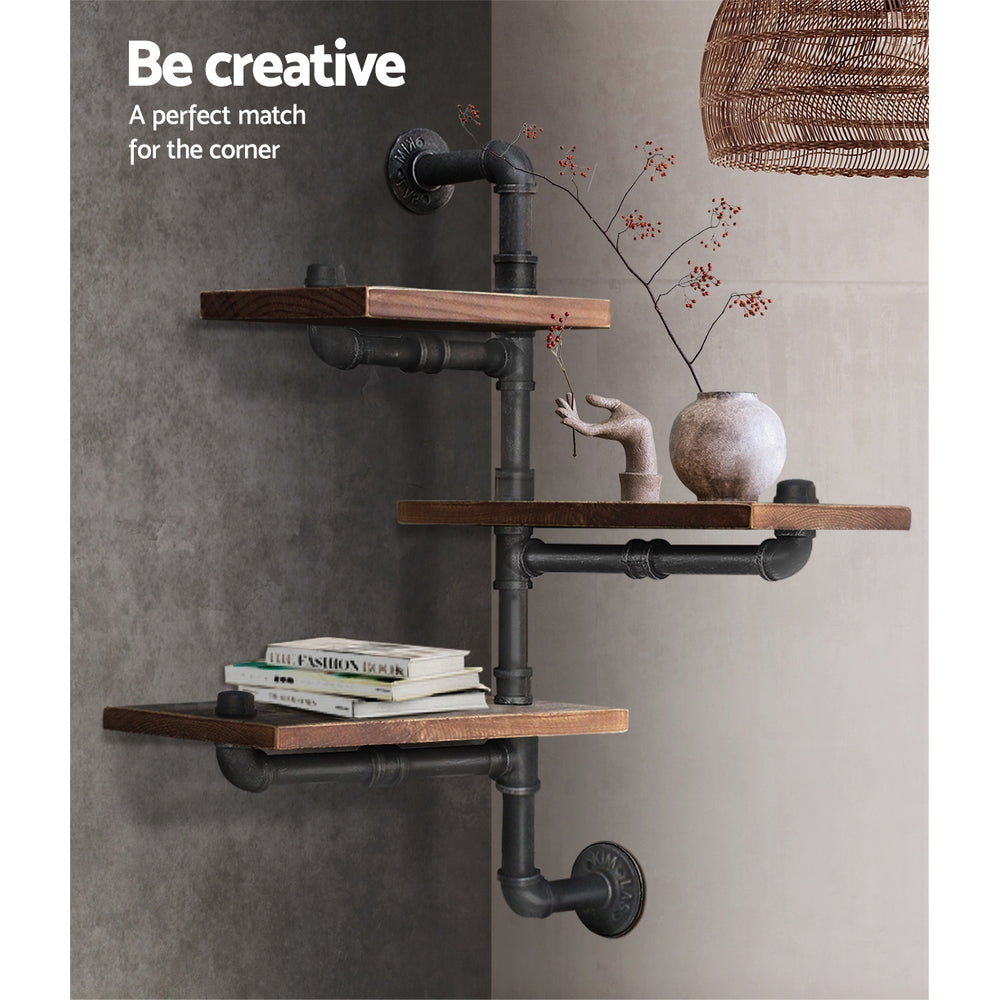 Artiss Floating DIY Pipe Shelf 3 Tiers - IVAN Bedworld