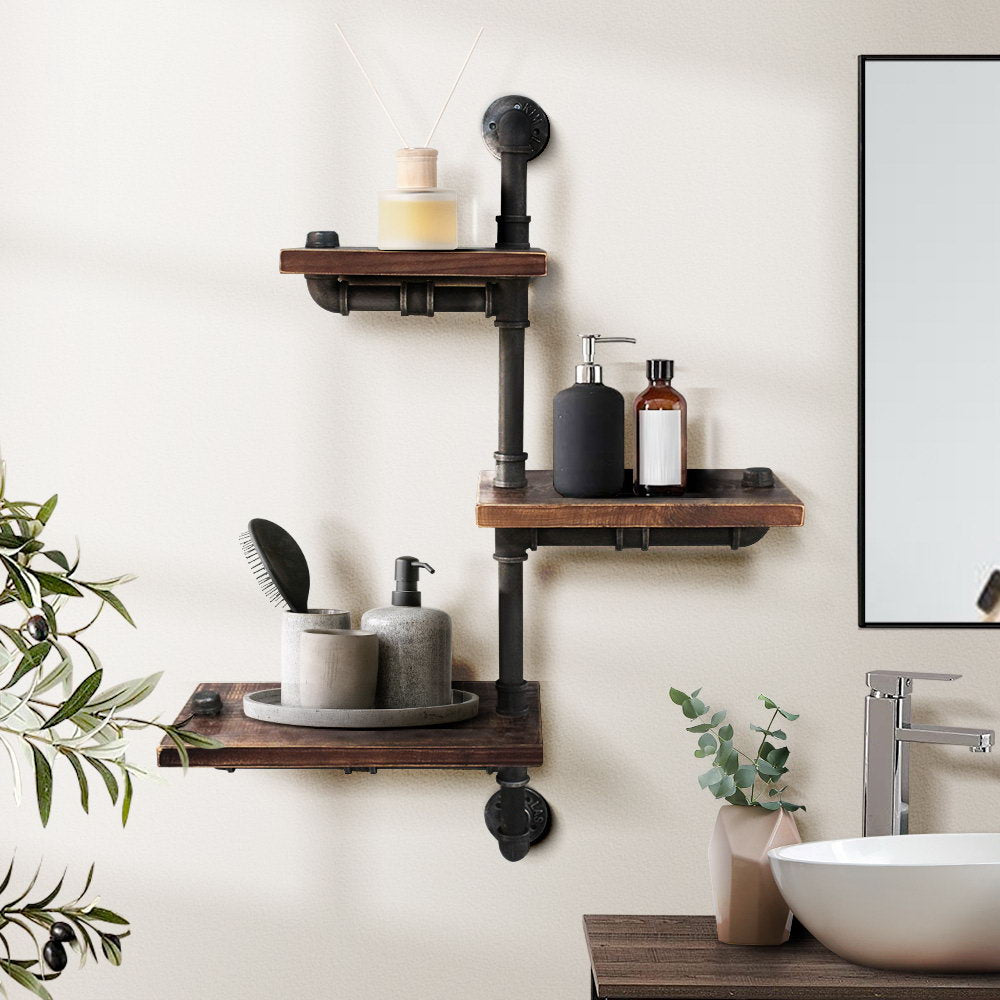 Artiss Floating DIY Pipe Shelf 3 Tiers - IVAN Bedworld
