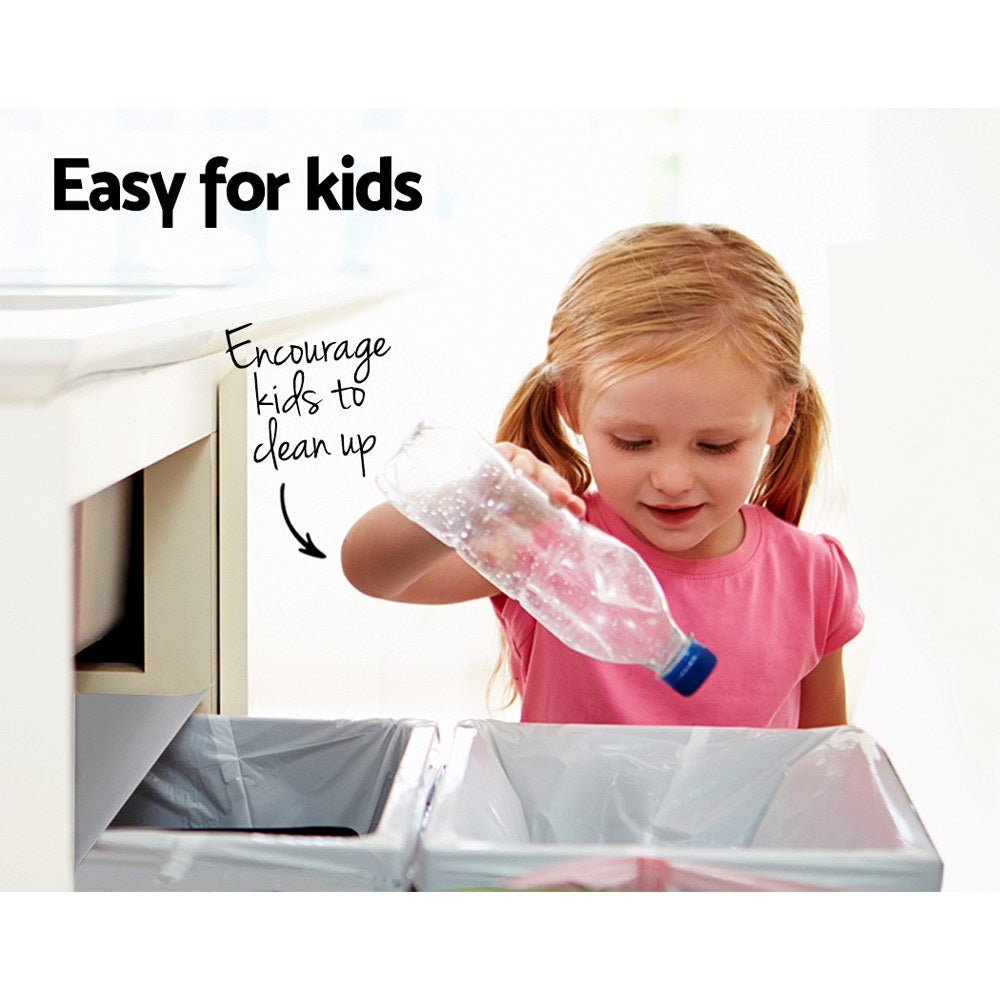 Bin Kitchen Double Basket 2X20L Grey