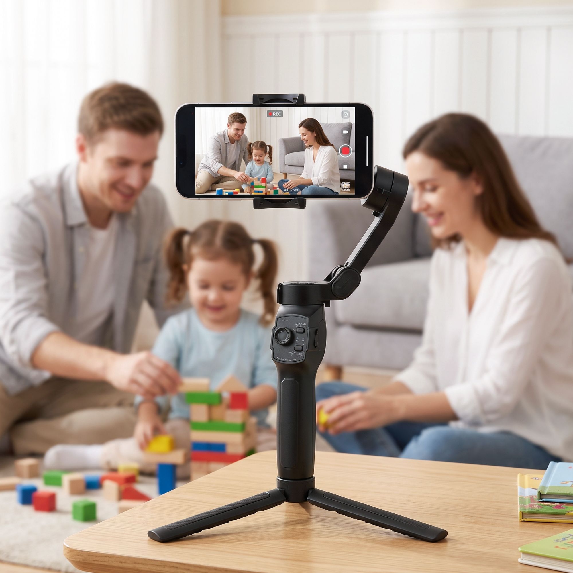 Devanti 3-Axis Gimbal Stabilizer with Tripod for Smartphone, Foldable Selfie Stick Bedworld