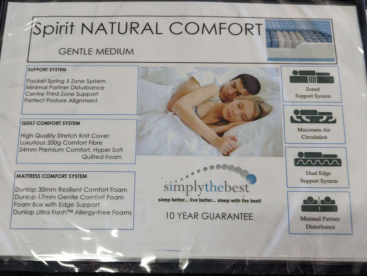 SPIRIT Natural Comfort Mattress by SIMPLY THE BEST - see details