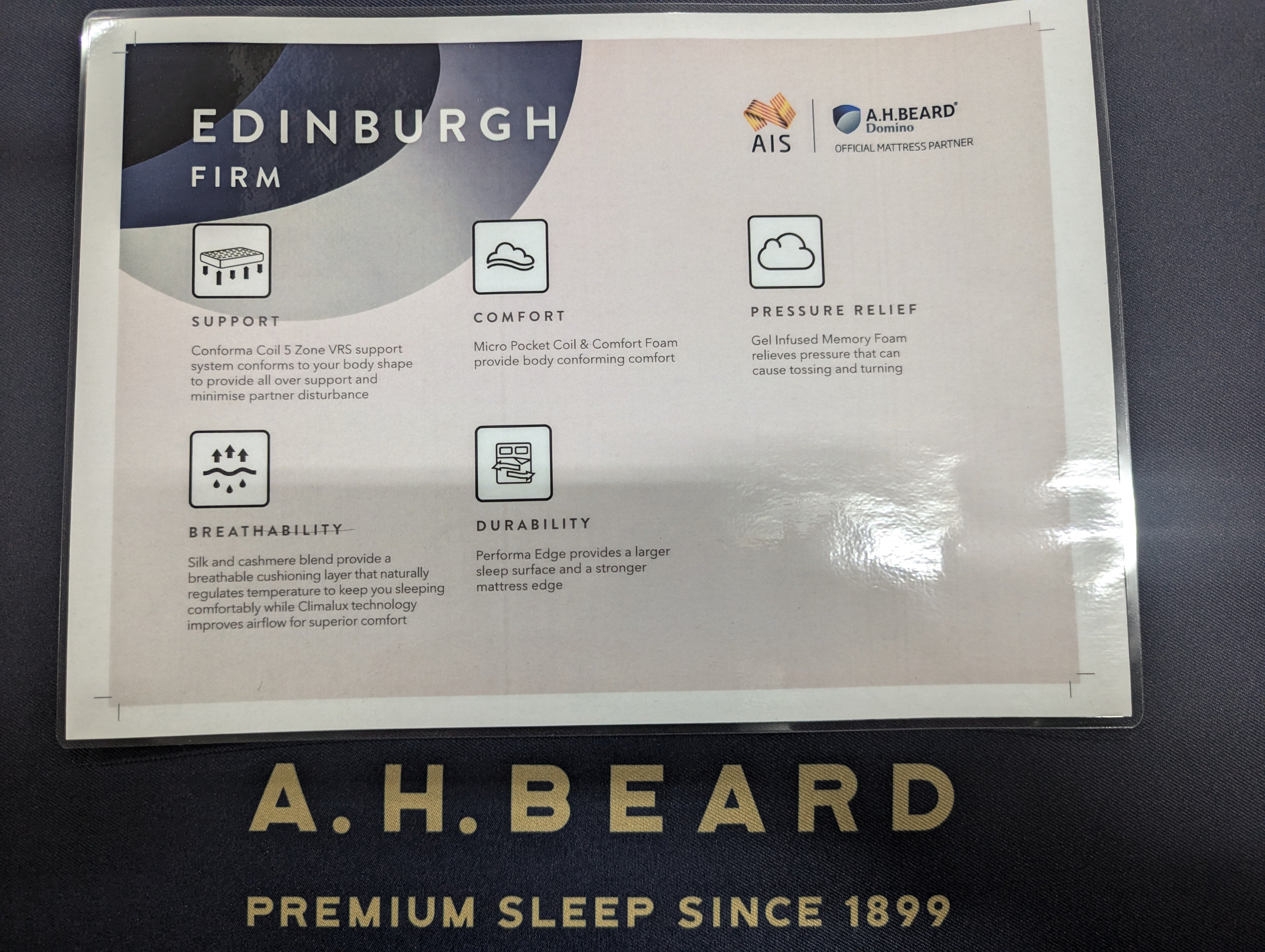 AH Beard Domino Edinburgh Premium Mattress Perth