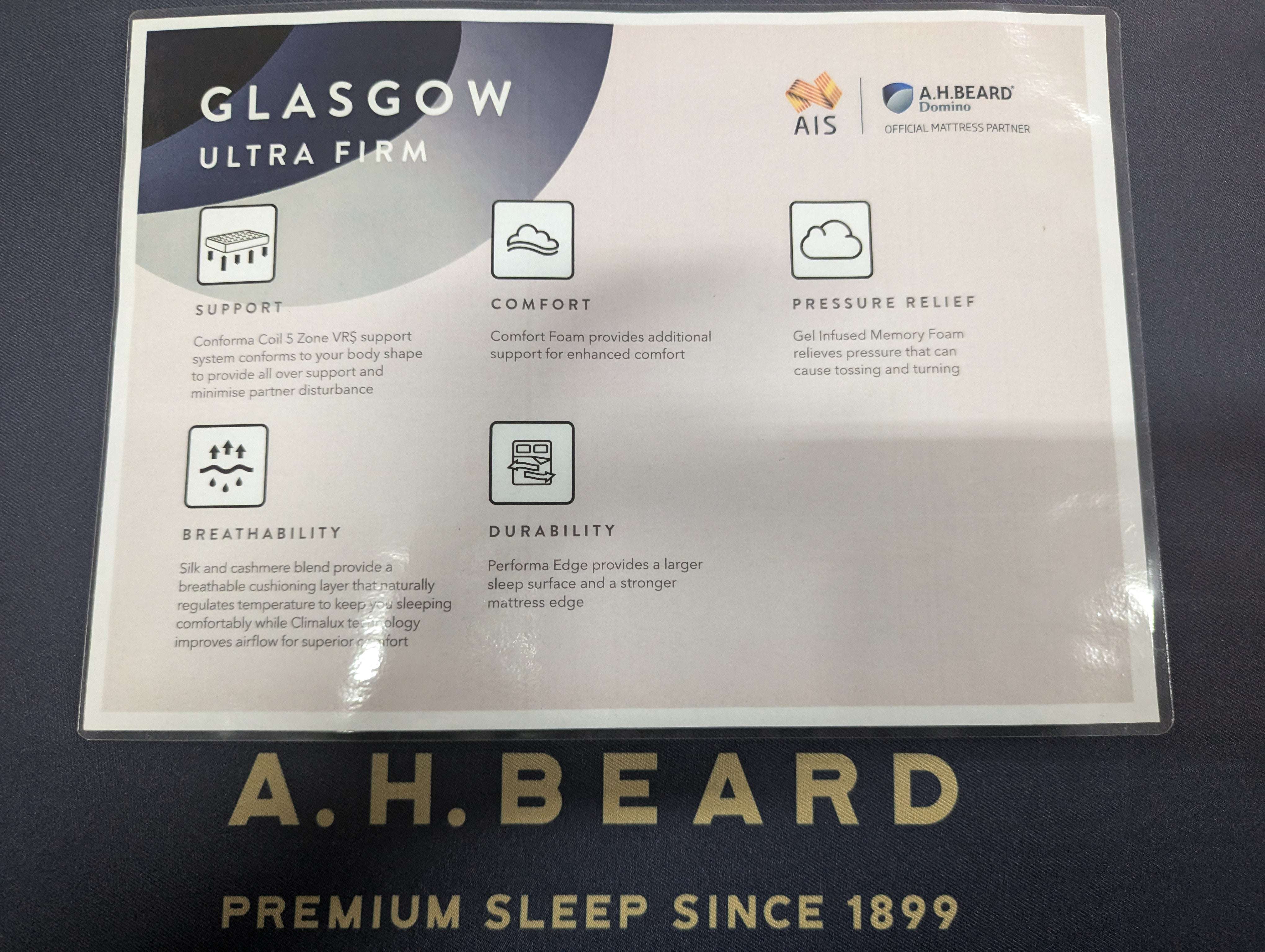 AH Beard  Glasgow Ultra Firm Mattress 