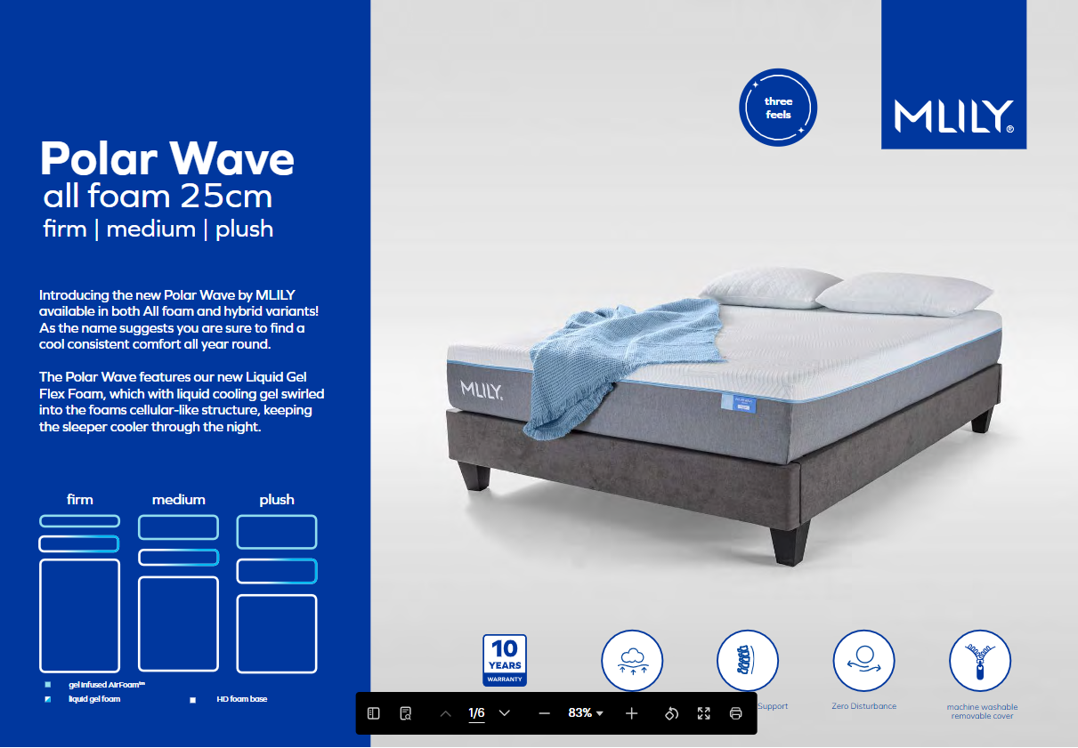 Mlily Polar Wave All Foam 25cm Cooling Comfort Mattress