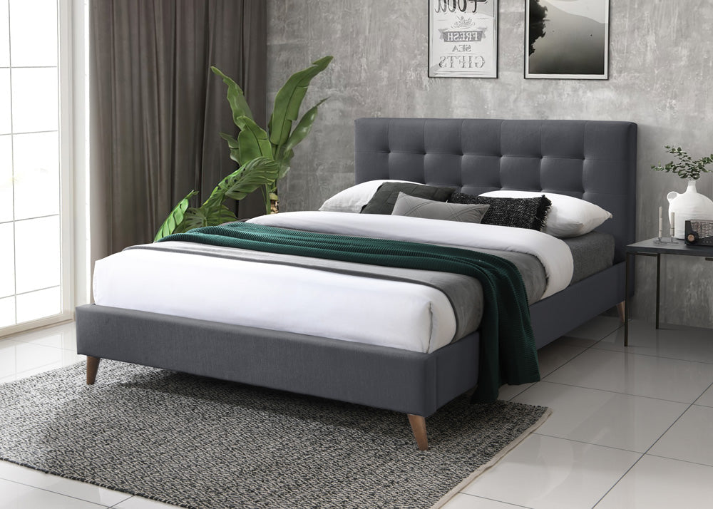 Yulara Fabric Upholstered Bed Frame - Queen