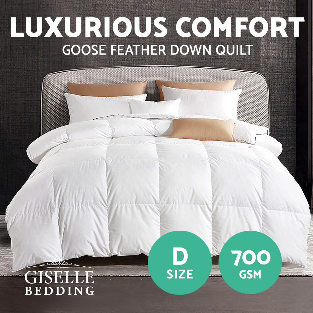 Giselle Bedding Double Goose Down Feather Quilt (700gsm)