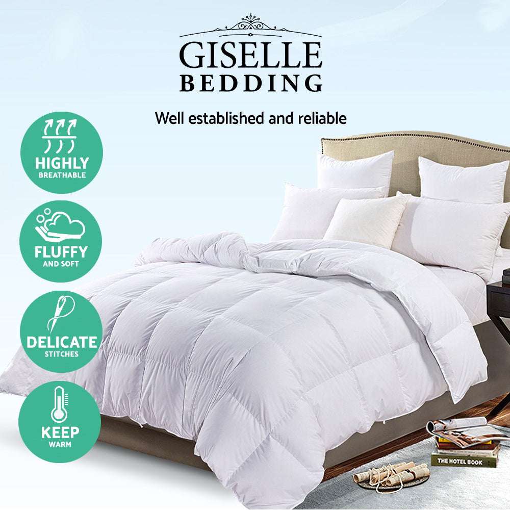 Giselle Bedding Double Goose Down Feather Quilt (700gsm)