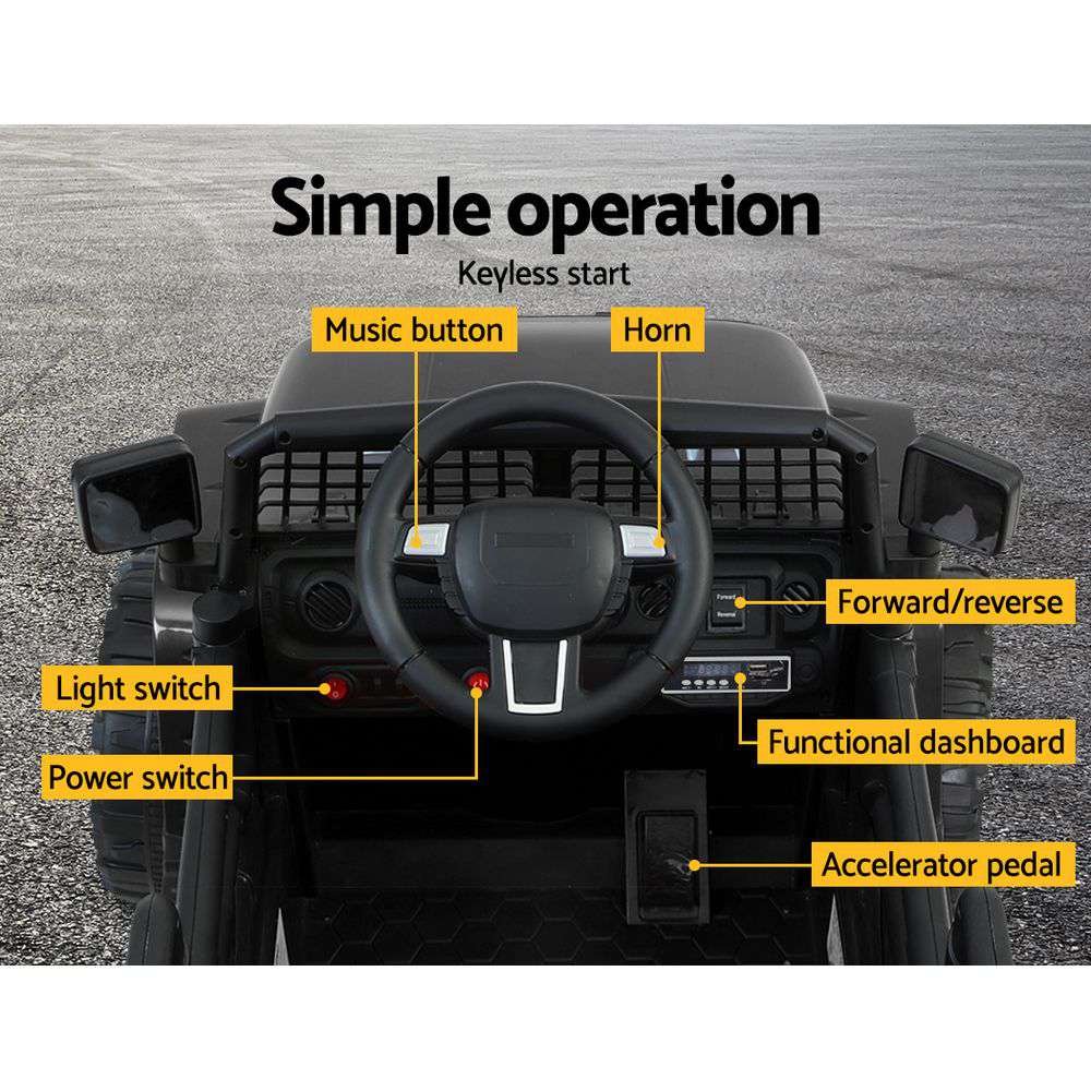 Kids Ride On Car 12V Rigo Electric Jeep Remote Black