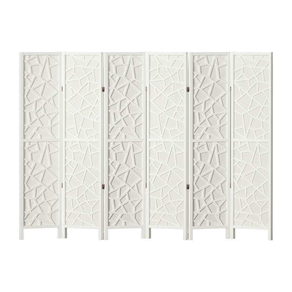 Artiss 6 Panel Room Divider Screen 244x170cm Clover White