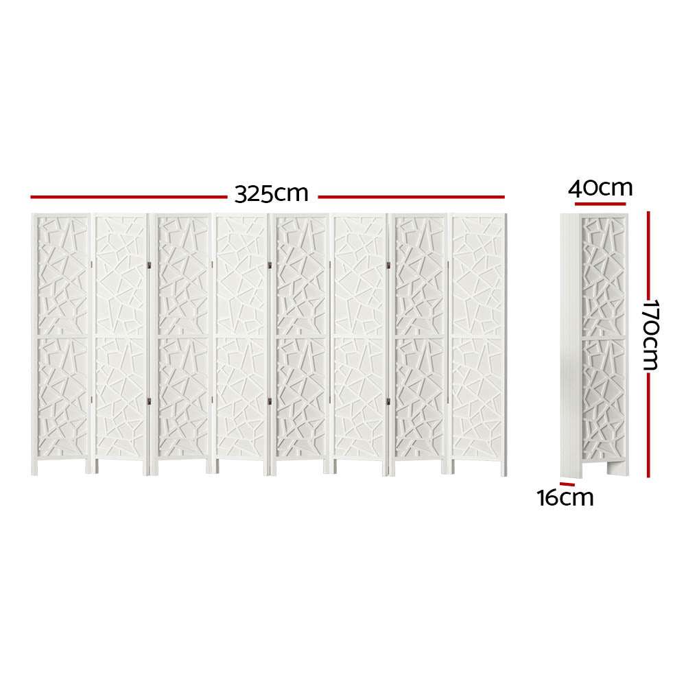 Artiss 8 Panel Room Divider Screen 325x170cm Clover White