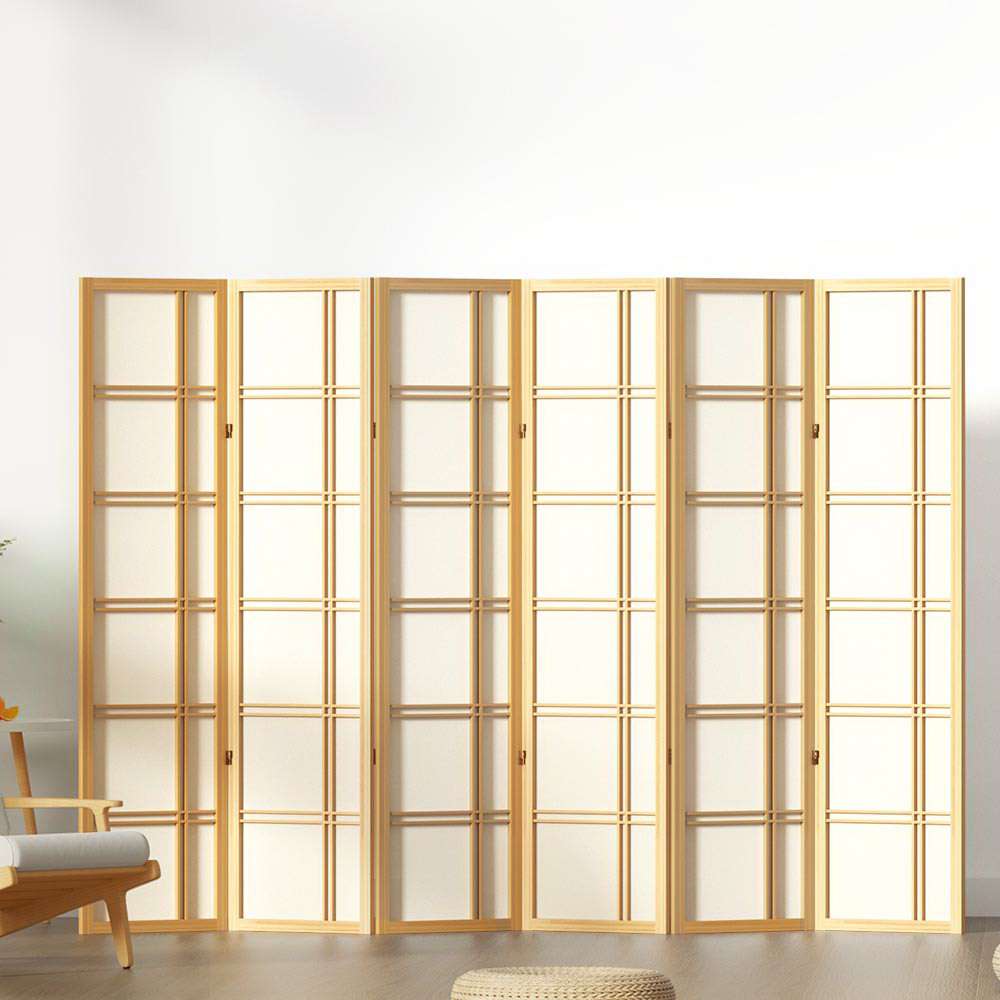 Artiss 6 Panel Room Divider Screen 265x179cm Nova Natural