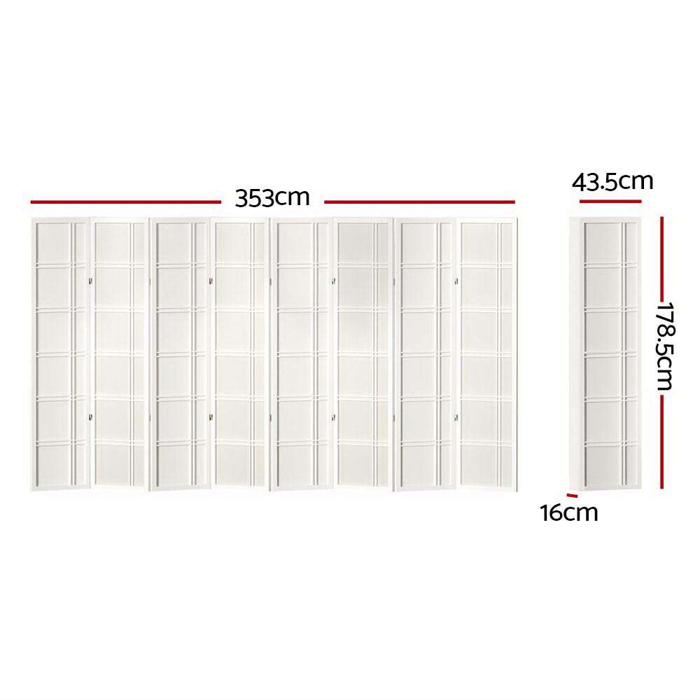 Nova White Artiss 8 Panel Room Divider Screen