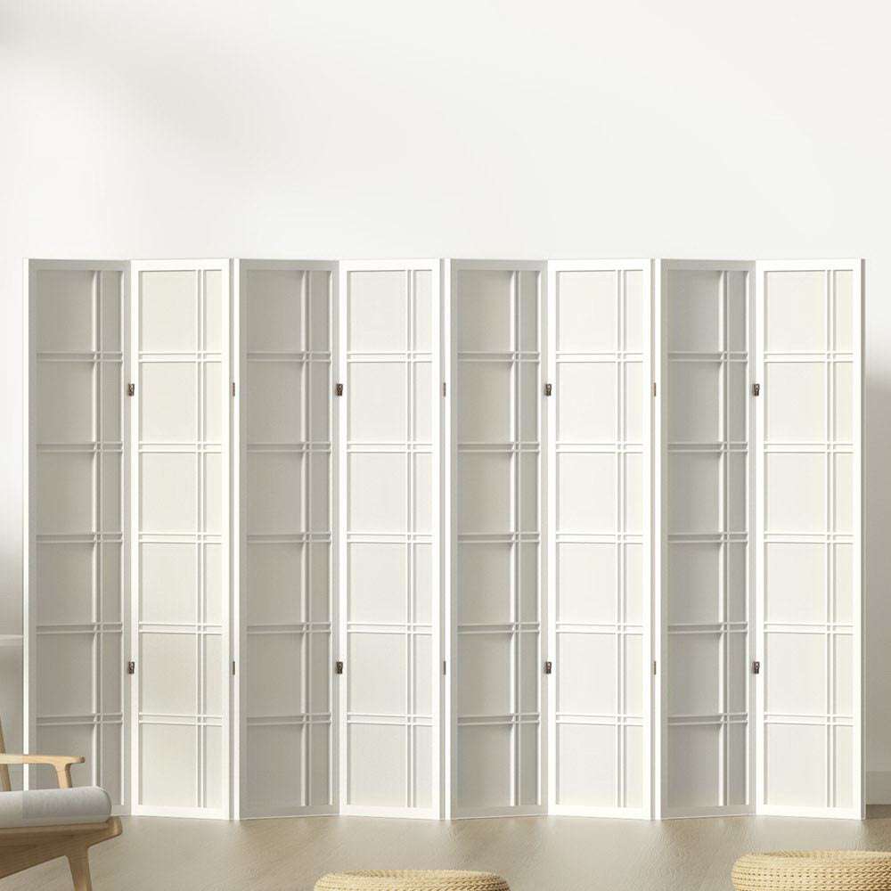 Nova White Artiss 8 Panel Room Divider Screen