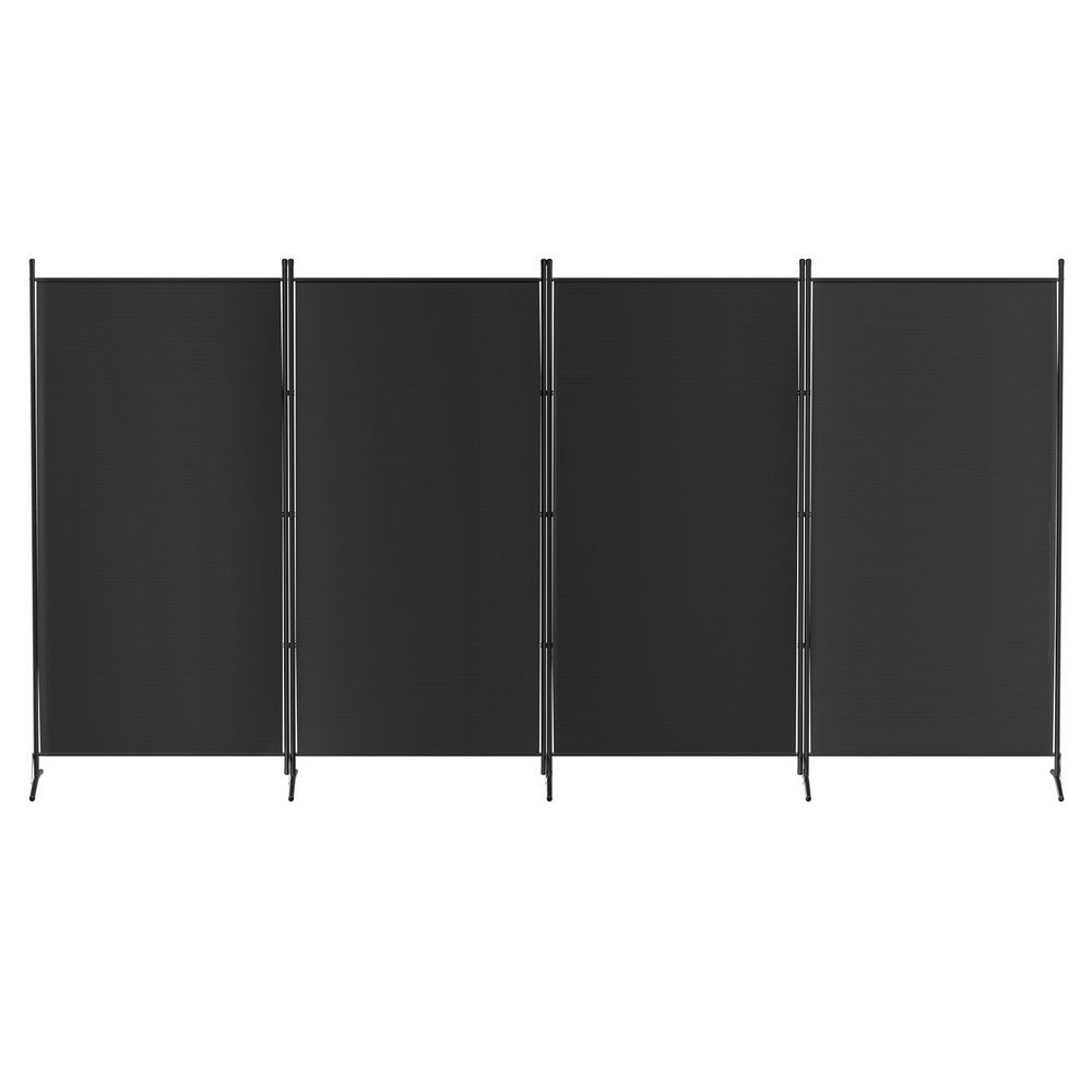 Artiss 4 Panel Room Divider Set of 2 Folding Privacy Screen Fabric Room Separator Partition Black Bedworld
