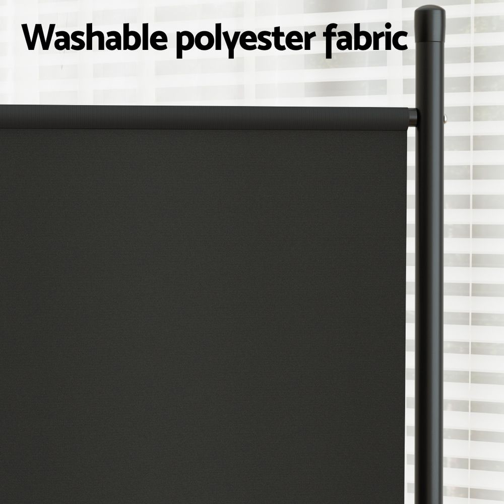 Artiss 4 Panel Room Divider Set of 2 Folding Privacy Screen Fabric Room Separator Partition Black Bedworld