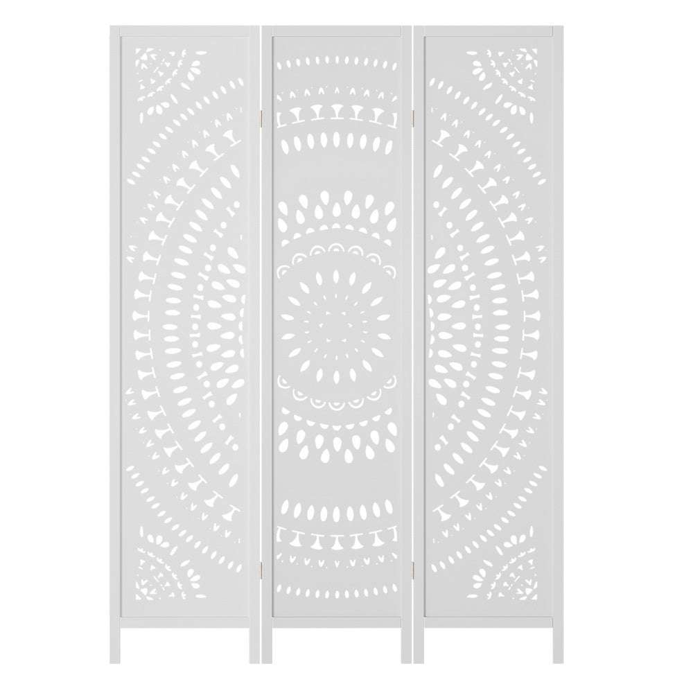 Artiss 3 Panel Room Divider Screen 132x170cm Circle White