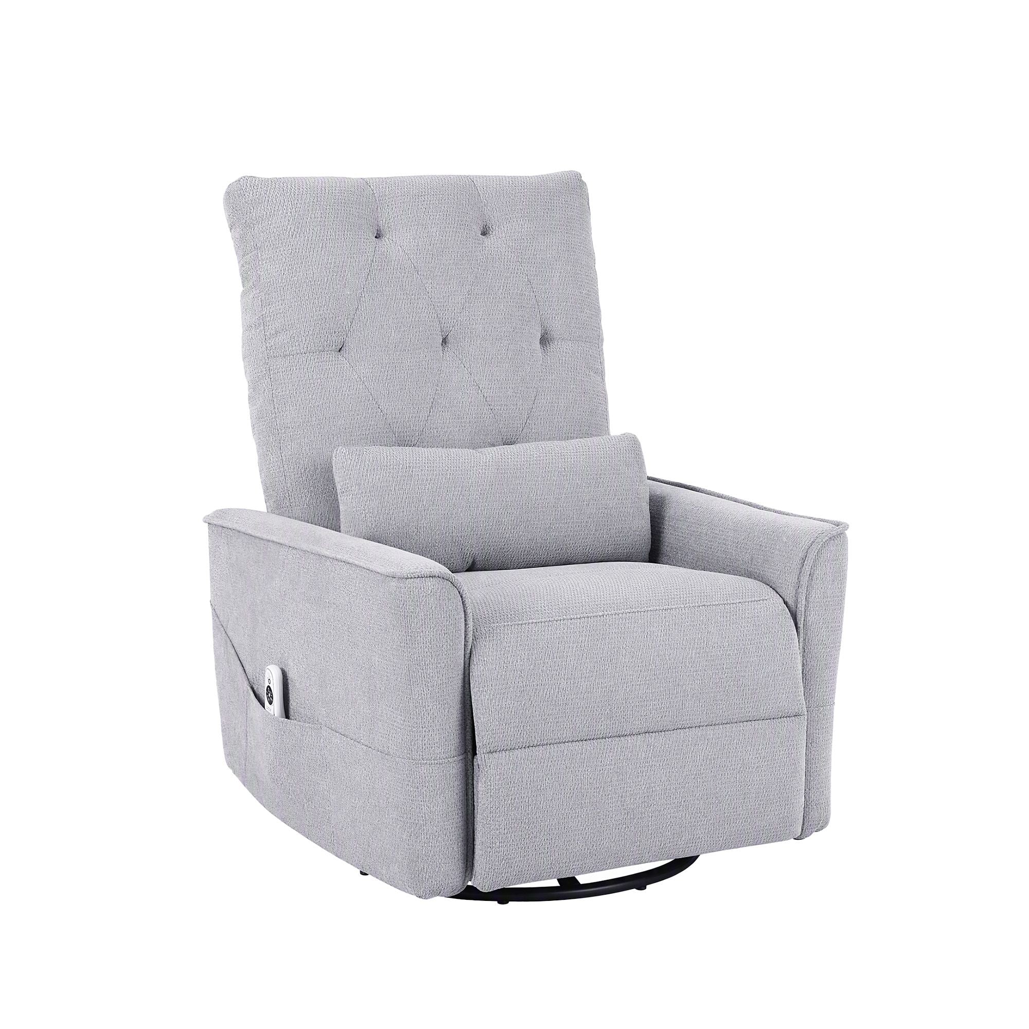 Artiss Electric Massage Recliner Chair with 270° Swivel & Heat, Grey Bedworld