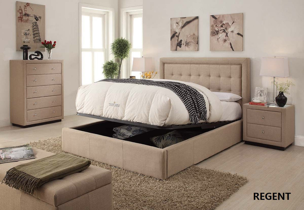 REGENT Regent Gas Lift Upholstered Storage Bed Frame
