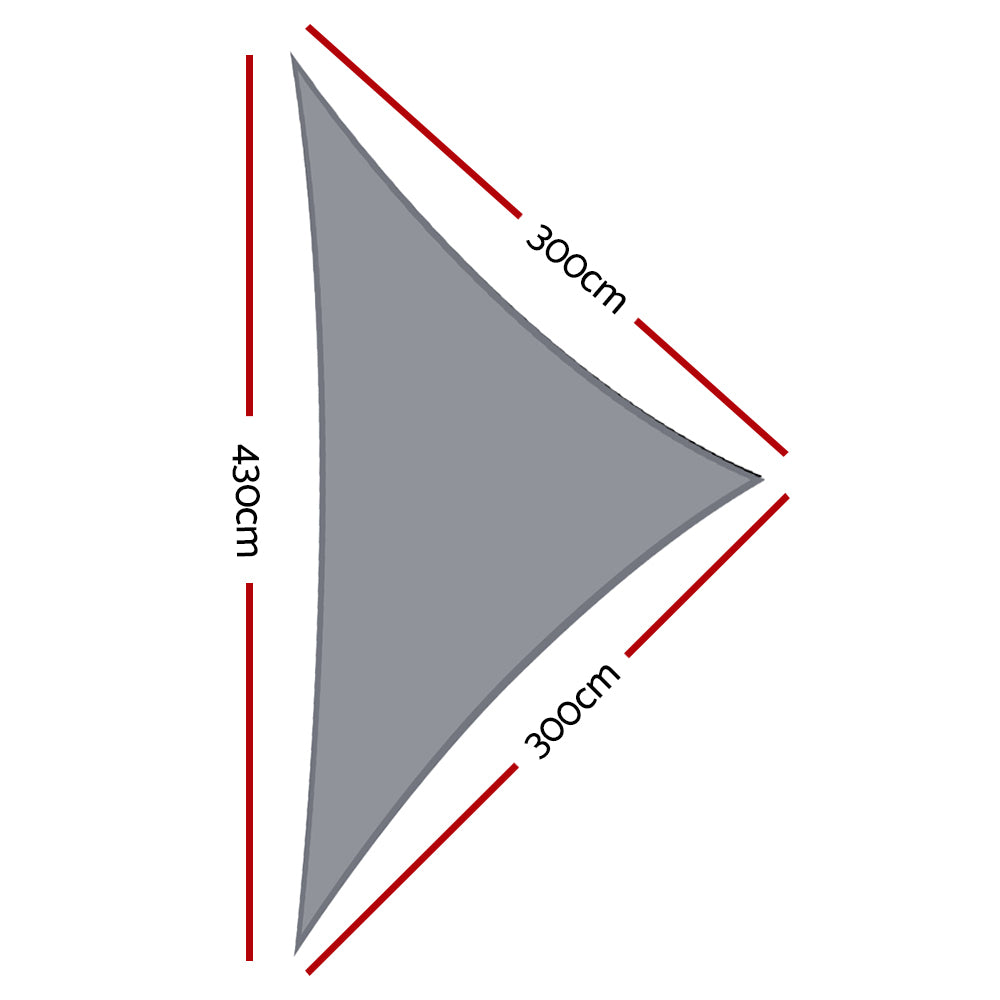 3m Triangle 280GSM 98% Grey Shade Cloth
