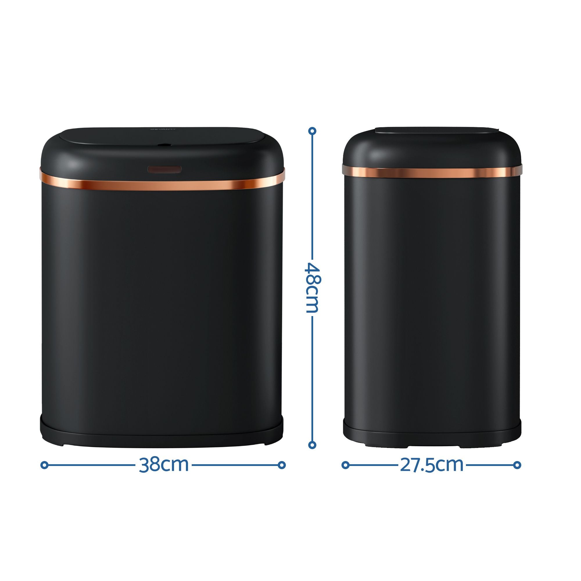 Devanti 38L Motion Sensor Bin Rubbish Automatic Black Bedworld