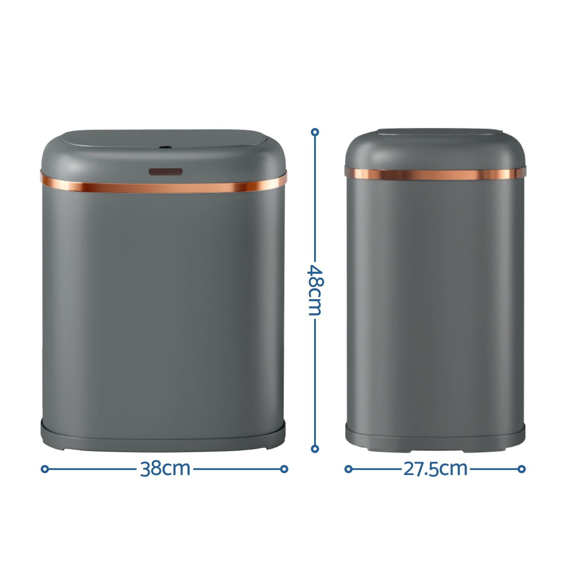 Devanti 38L Motion Sensor Bin Rubbish Automatic Grey Bedworld