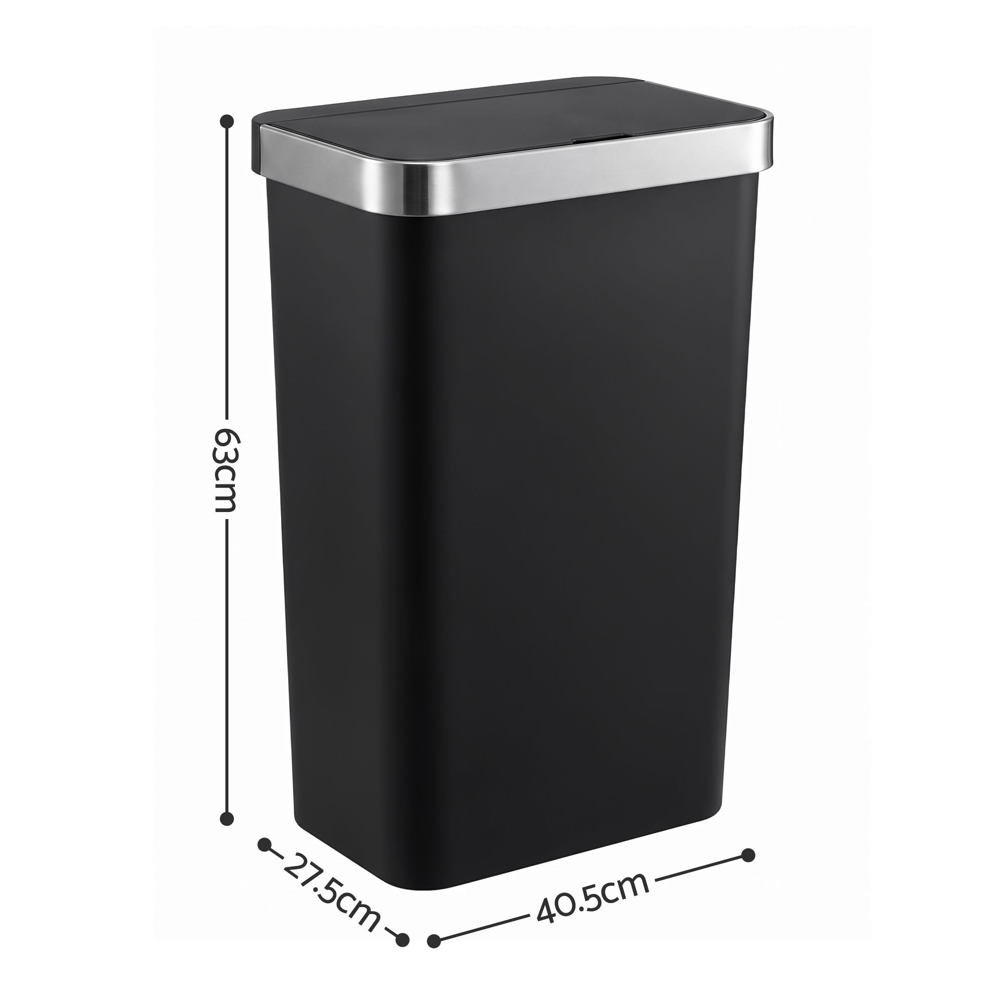Devanti 50L Motion Sensor Trash Bin Automatic Kitchen Waste Dustbin Black Bedworld