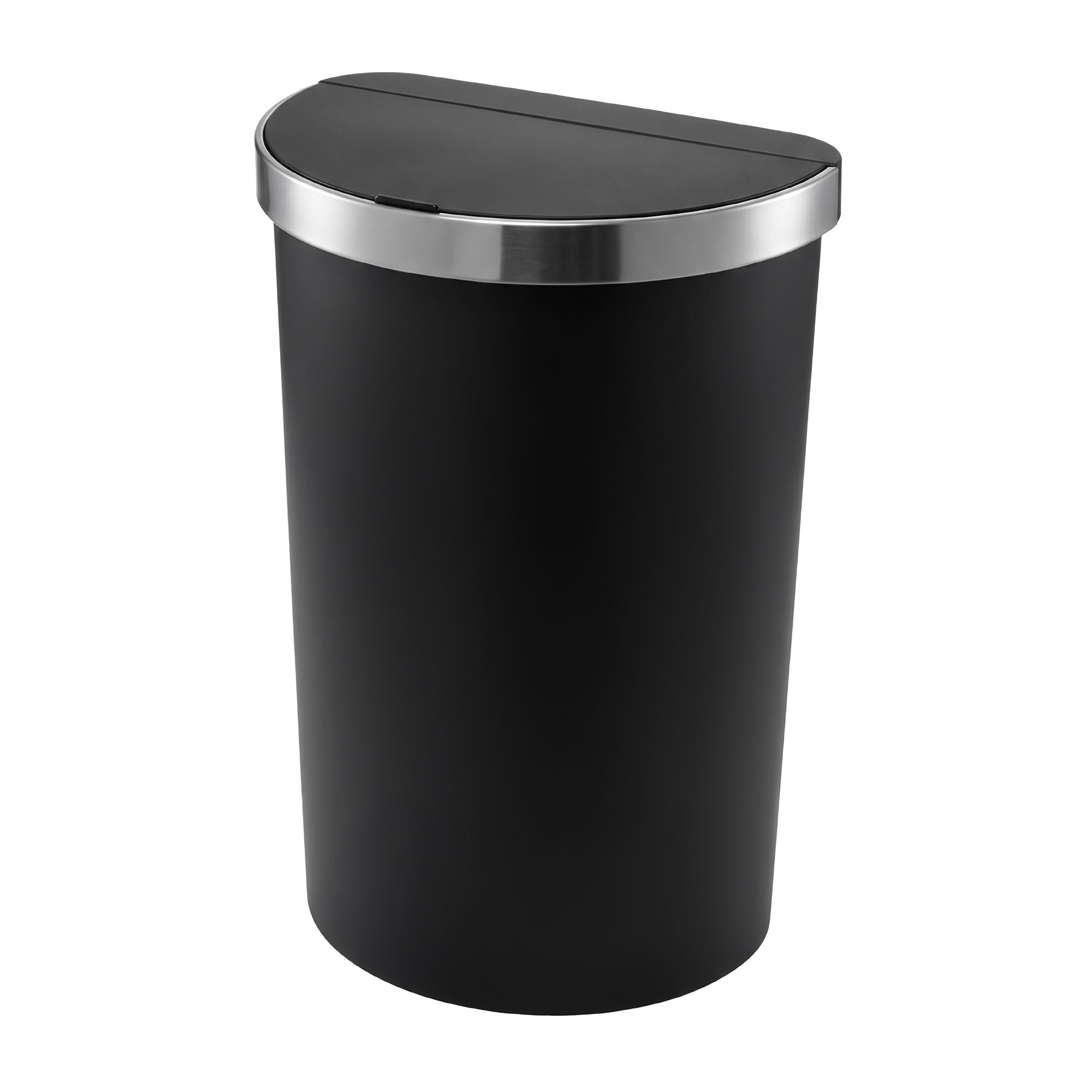 Devanti 50L Sensor Bin D-Shape Trash Can Kitchen Smart Rubbish Bin Black Bedworld