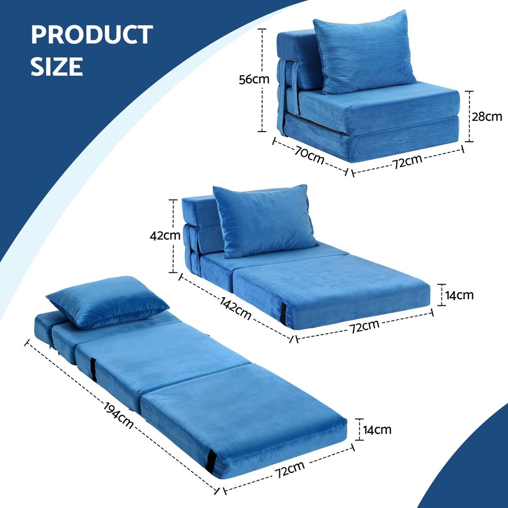 Artiss Convertible Folding Sofa Bed Armless Lounger Foam Floor Sofas Futons Couches Bedworld