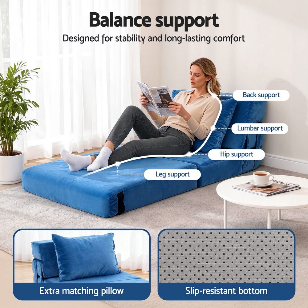 Artiss Convertible Folding Sofa Bed Armless Lounger Foam Floor Sofas Futons Couches Bedworld