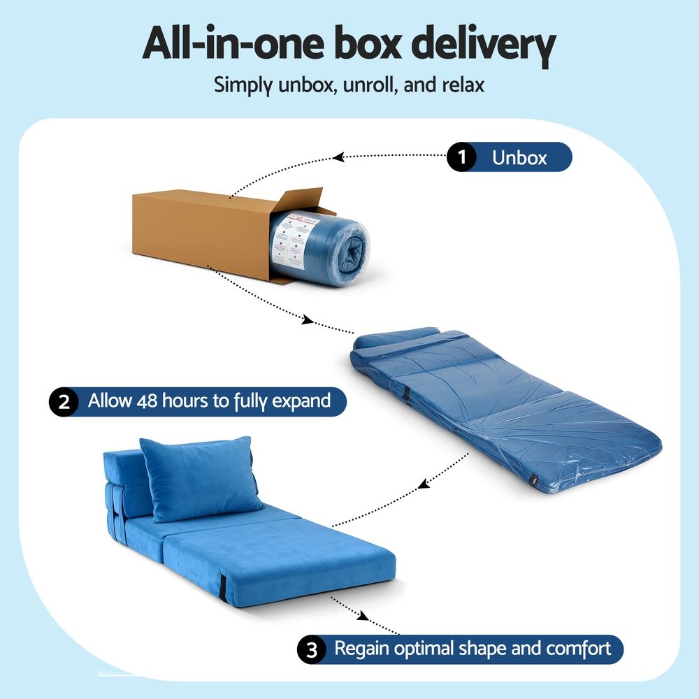Artiss Convertible Folding Sofa Bed Armless Lounger Foam Floor Sofas Futons Couches Bedworld