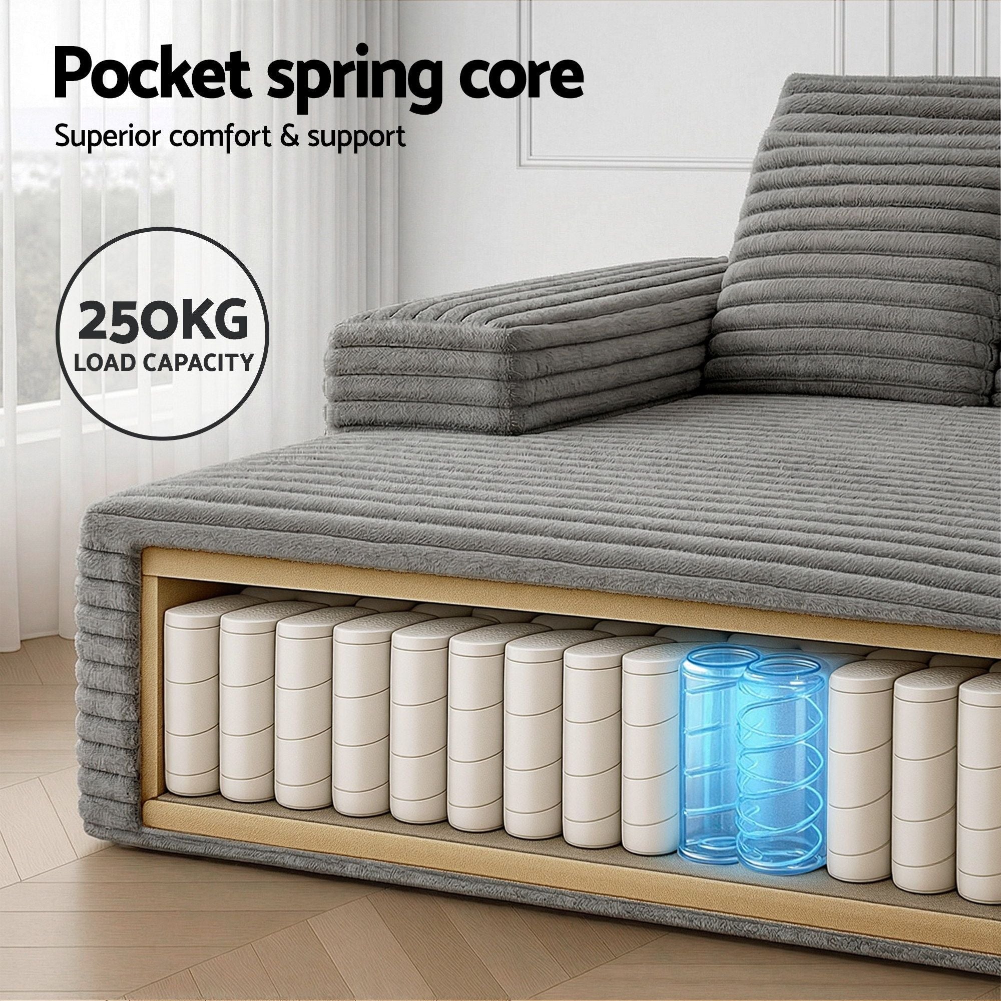 Artiss Sofa Bed Lounge Chair Recliner Couch Reading Chairs Sleeper Cloud Sofas Bedworld