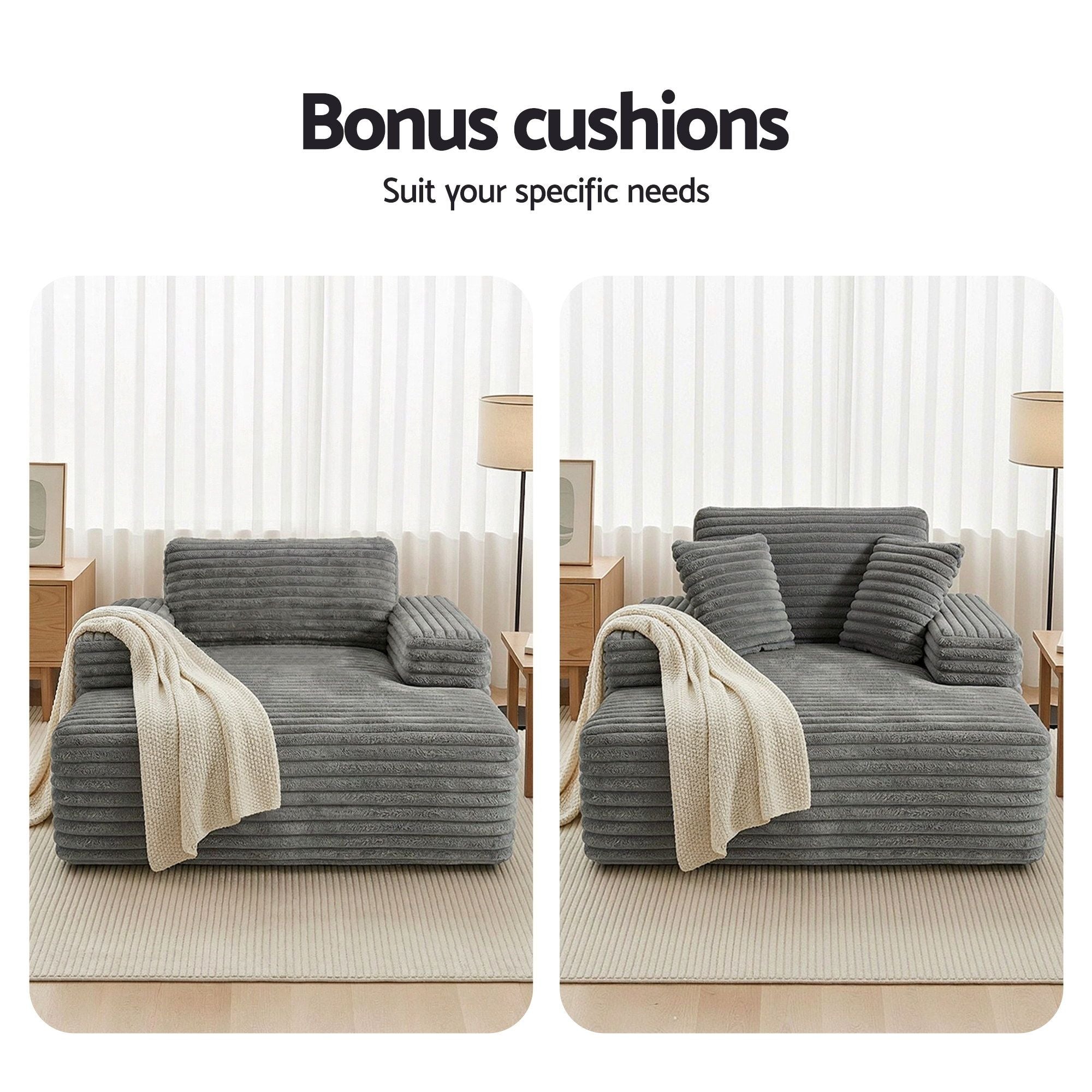 Artiss Sofa Bed Lounge Chair Recliner Couch Reading Chairs Sleeper Cloud Sofas Bedworld